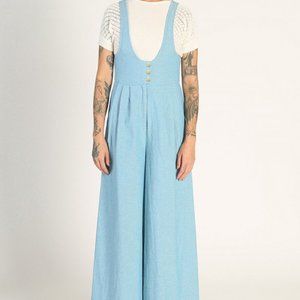 KURT LYLE | Olivia Suspender Denim Jumpsuit | Size S